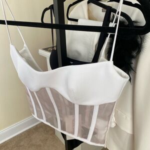 ROZIE CORSETS Women's Crepe Corset Top White, new with tags.